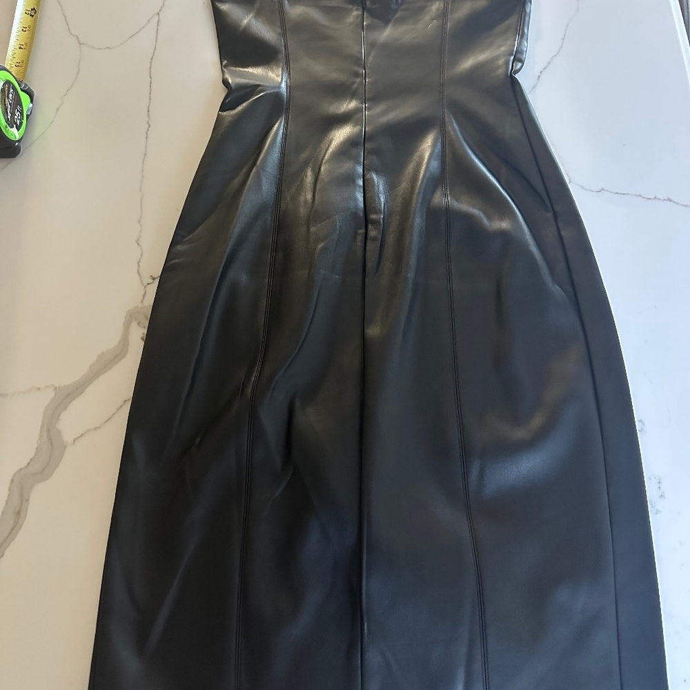Black fitted Leatherlike dress